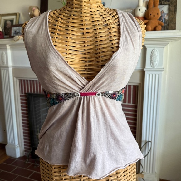 Free People Tops - Free People Y2K boho free spirit festival low cut tank top S